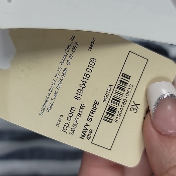 St John's bay navy stripe lounge shorts 3x nwt new Women's - Picture 4 of 4